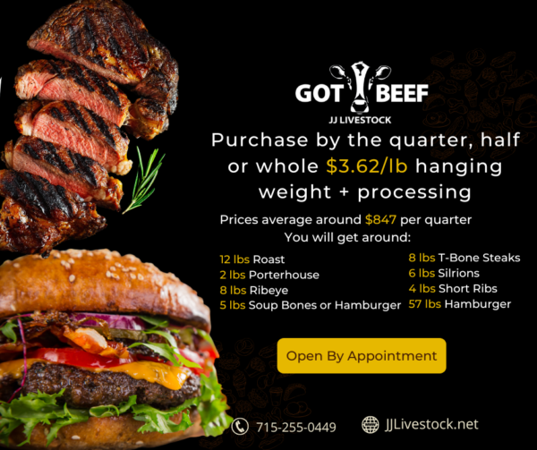 Quarter of Beef - $100 Downpayment to Reserve